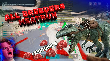 No No No MeatRunning All Fellas Megatribe Breeders +1000 Dinos! They Try To Fight Back! | ARK ASA X1