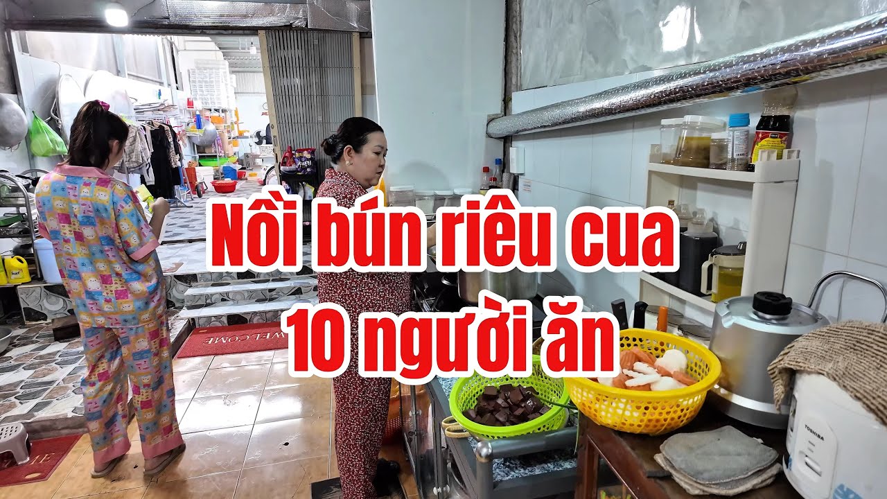 Mẹ nấu nồi bún riêu siêu to ngon luôn