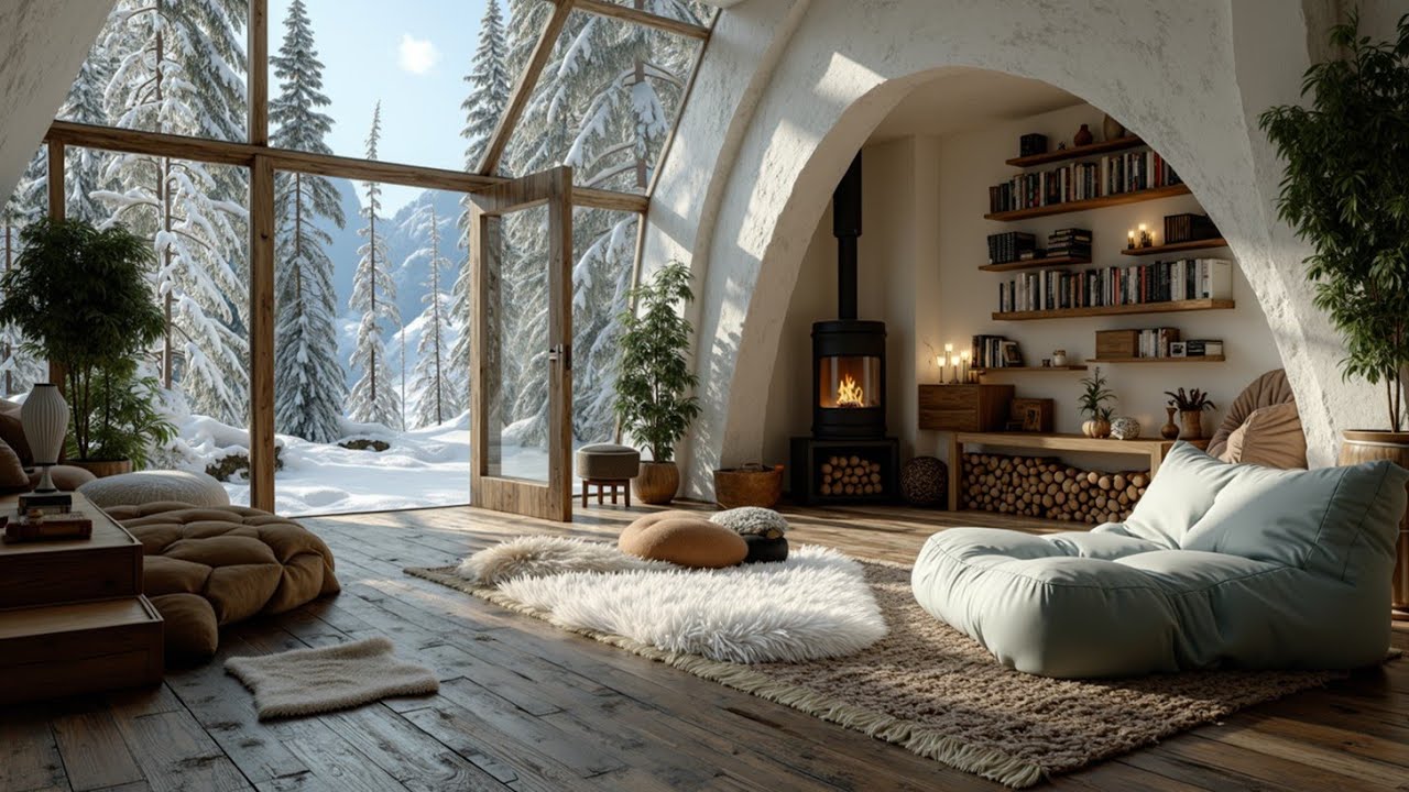 Snowy Cabin Deep Work Music ~ Ambient Focus for Winter Study ...