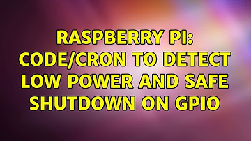 Raspberry Pi: Code/Cron to detect low power and safe shutdown on GPIO (3 Solutions!!)