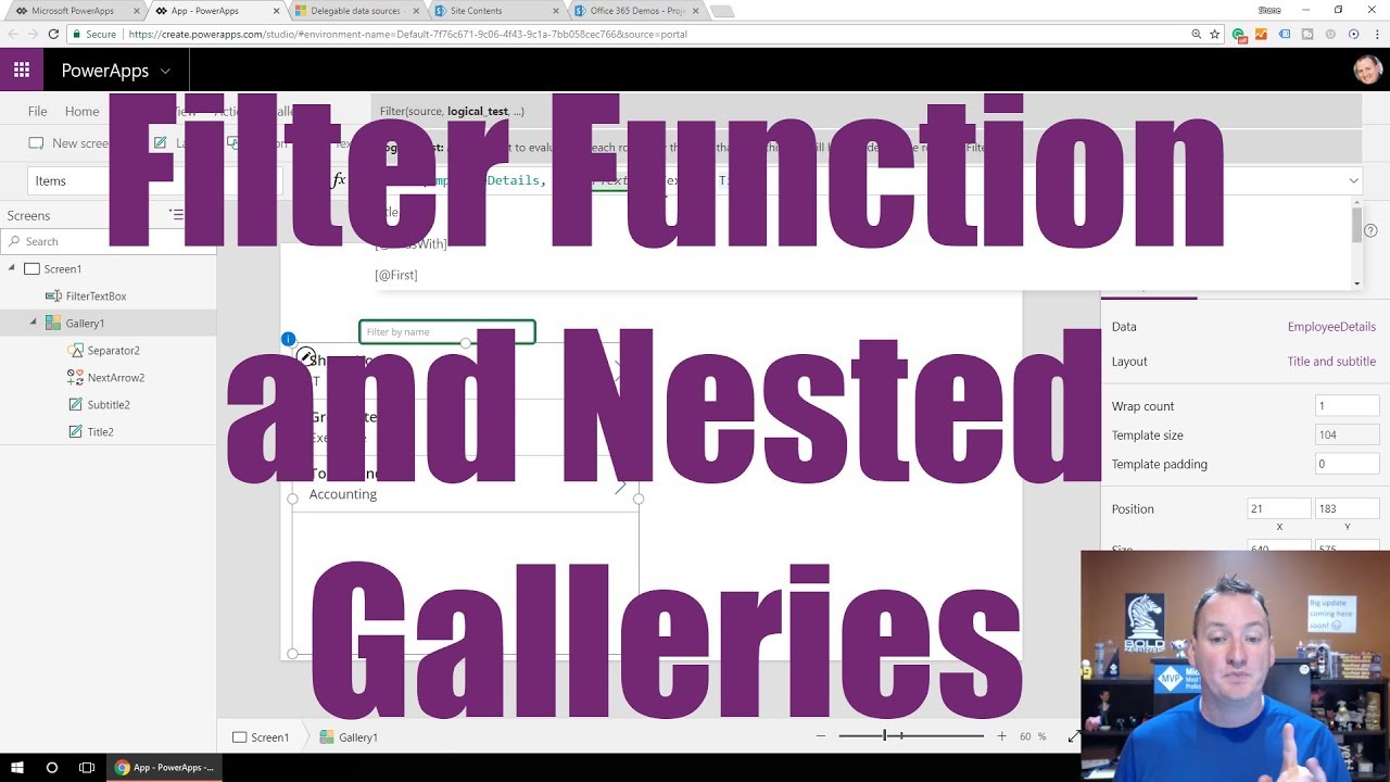 Learn to use the PowerApps Filter Function