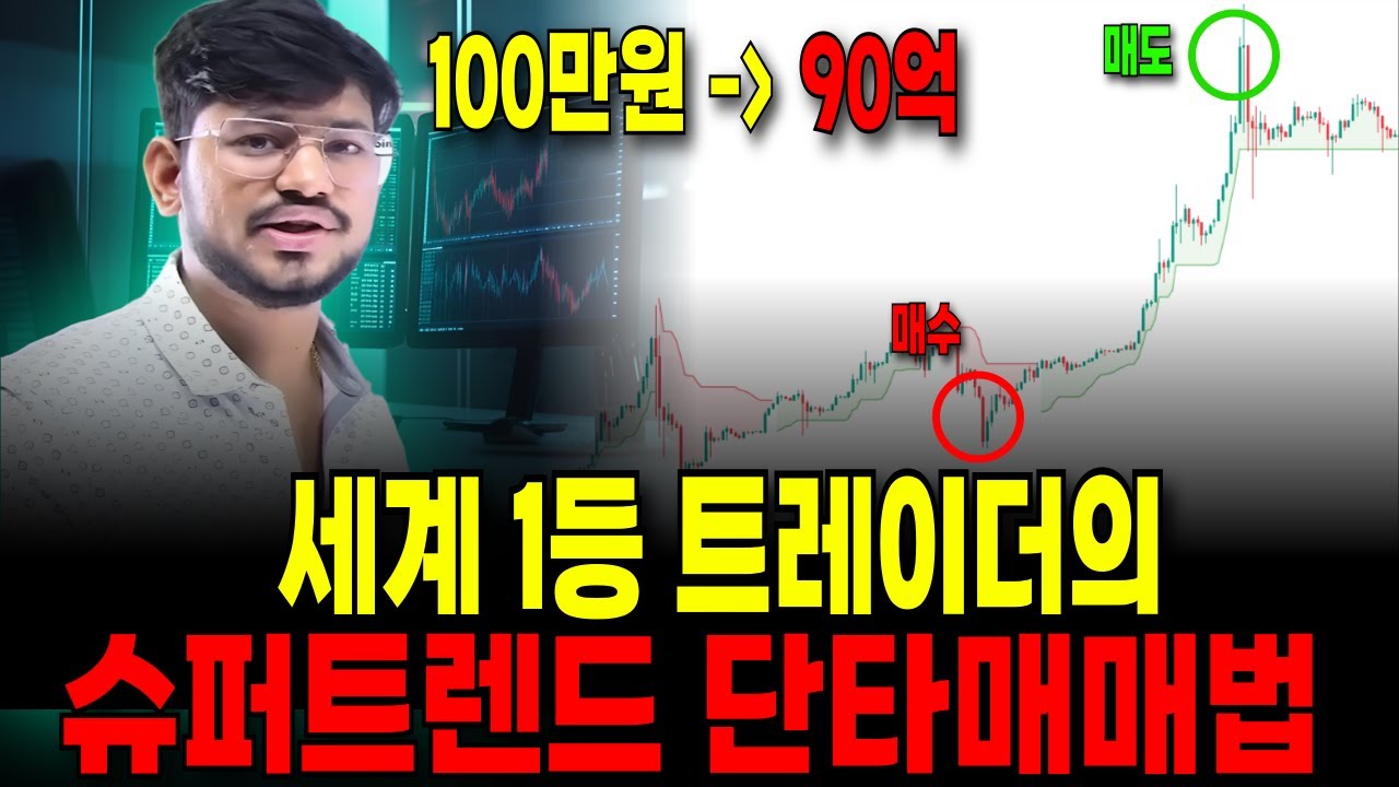 [매매기법] 100만원에서 90억. 세계 1등 트레이더의 슈퍼트렌드 단타매매법(적용법, 사용법) #단타트레이딩 #코인단타 #슈퍼트렌드