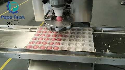 Papa automatic P180 Mochi encrusting machine with tray arranger
