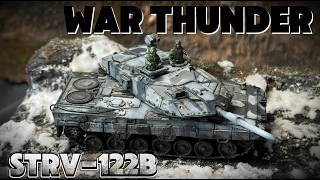 War Thunder |1/100 Scale Diorama STRV 122B Tank Model Made With Snow Paint