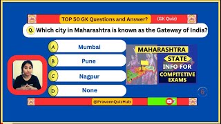 Top 50 MCQ Quiz On  Maharashtra State | Gk Quiz Questions and Answers #topgk #generalknowledge #gk screenshot 4