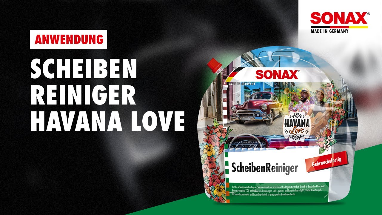 Anwendung SONAX Scheibenreiniger gebrauchsfertig Havana Love 3L 