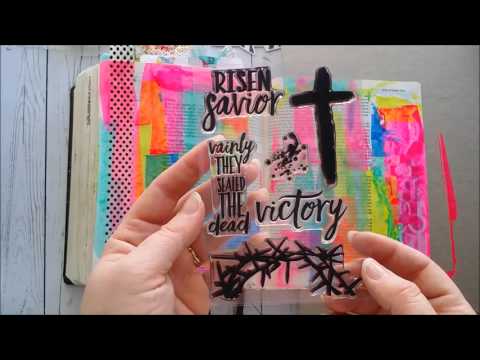 HKC I AM Crucified with Christ Bible Journaling Tutorial Stamping Growing Meadows TaiBender