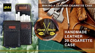 Handmade leather cigarette case:20 cigarette case: wet leather molding/forming: veg tanned leather