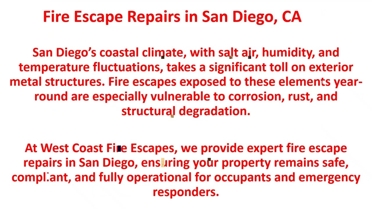 ⁣West Coast Fire Escapes Repairs in San Diego, CA