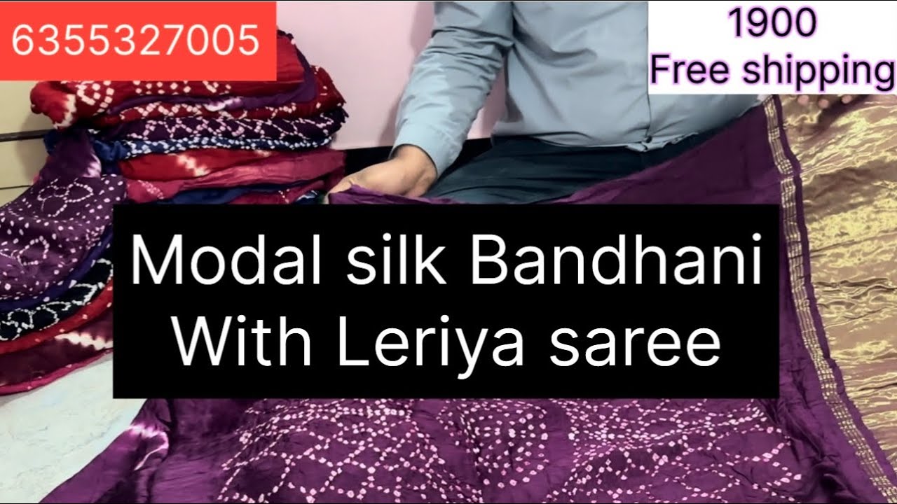 Modal silk bandhej lehriya saree