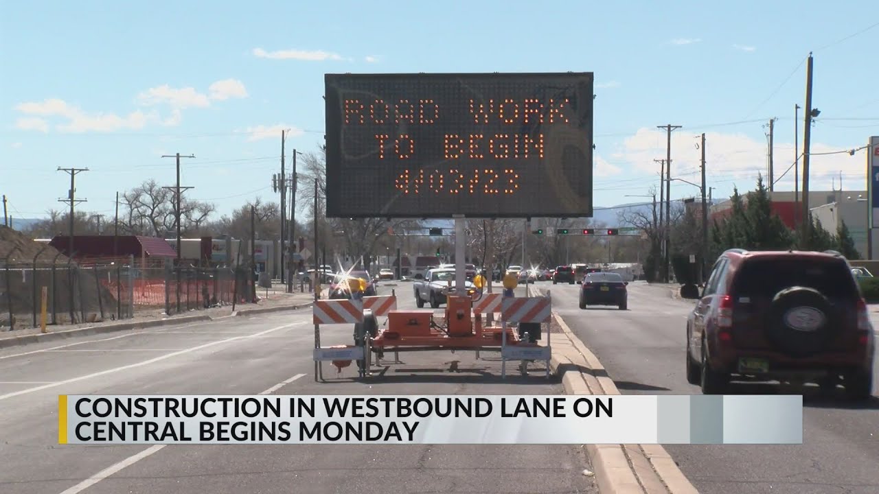 Westbound Central closed at 47th street for construction