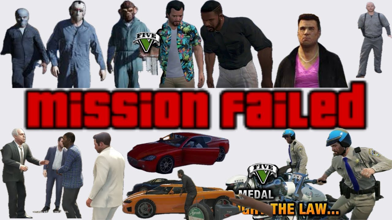 GTA V Mission Failed Compilation - Blitz Play Mr Richards I Fought the law