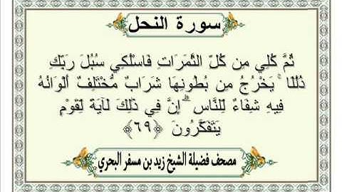 الشيخ زيد البحري Quran  سورة النحل
