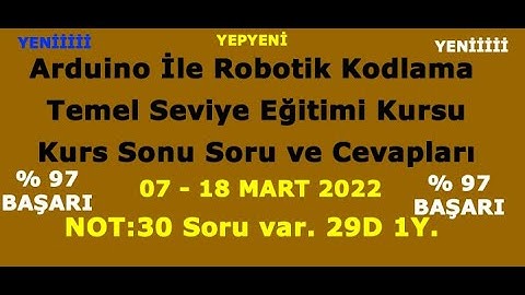 Arduino İle Robotik Kodlama Temel Seviye Eğitimi Kursu