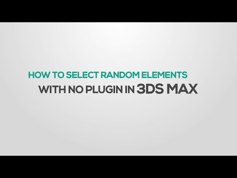 How to set random element and polygon selection 3DS MAX with no plugins