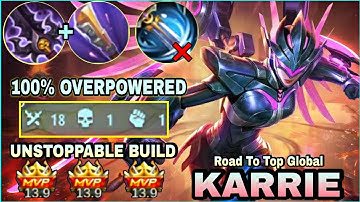 BUFFED KARRIE BEST BUILD | TOP 1 GLOBAL KARRIE | MOBILE LEGENDS