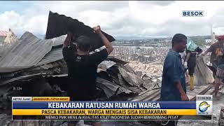 Warga Mengais Sisa Kebakaran di Kompleks Borobudur Manokwari