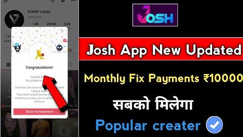 Josh App New Updated today Congestion |Josh App Se paise Kaise kamaye|Josh App Popular creater