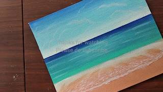 beginners easy painting beach ocean acrylic seascape