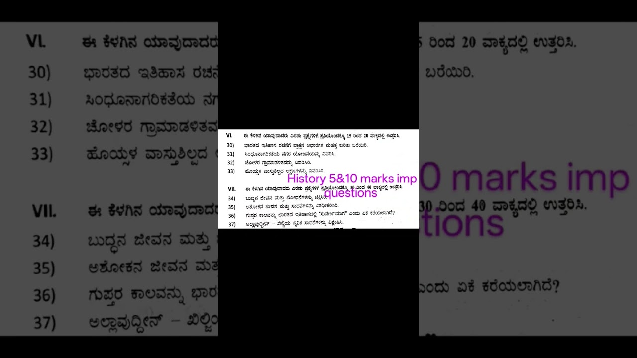 2nd PUC History Midterm important questions 2025 