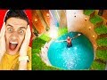 BUILDING PRIMITIVE MILLIONAIRE UNDERGROUND SWIMMING POOL TUNNEL HOUSE (Try Not To Say WOW Challenge)