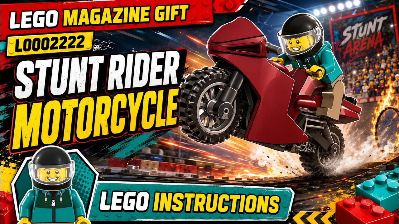 City - Stunt Rider with Motorcycle - Magazine Gift LEGO instructions