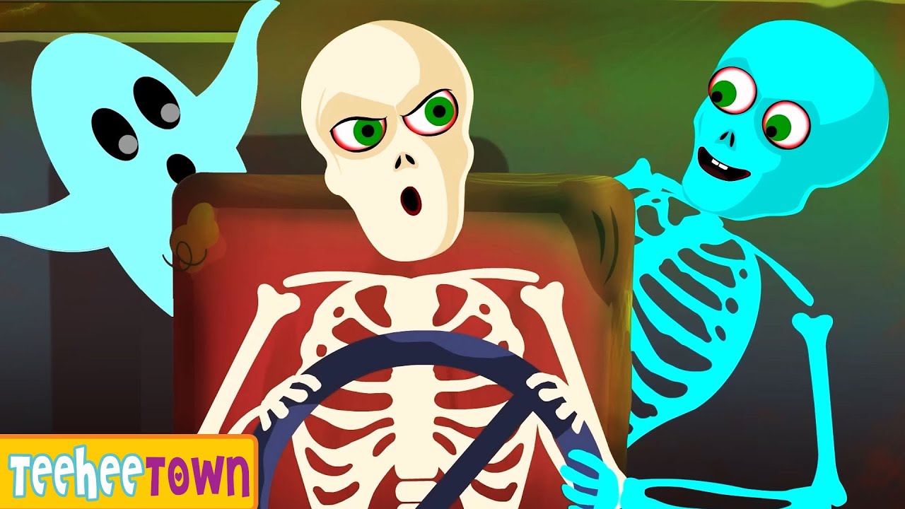 Skeleton Ride Buddy Five Skeletons Riding On A Bus With Ghost + Spooky Skeletons Songs By ...