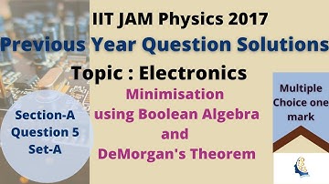 Previous year IITJAM 2017 Electronics Physics Question 5 Set-A Solution| GATE | IITJAM| Physics 2017