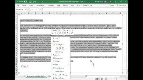 Excel density lab report, Draft 2