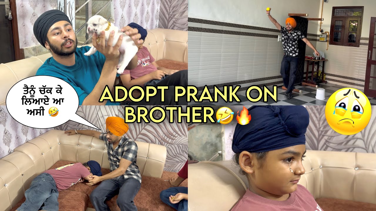 ADOPTED PRANK ON LITTLE BROTHER🤣 - Playing Cricket With Brothers - Puppy Di New Chain😍 - Being Brand