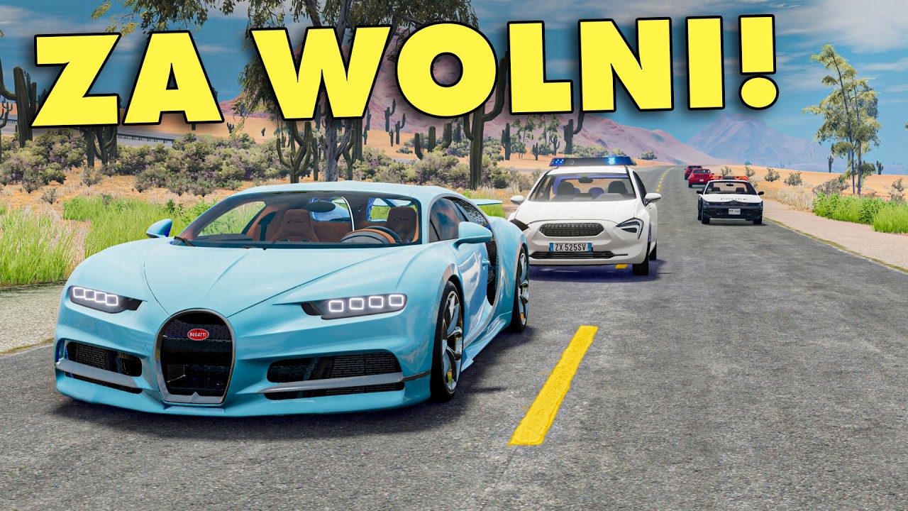 POLICJA NIE DAJE RADY NA AMERYKAŃSKICH DROGACH Z TYM AUTEM - Hogaty w BEAMNG.DRIVE