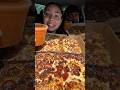 Butter Chicken Pizza… Addicted😳 #couple #comedy #foodie #butterchicken #pizza #mukbang