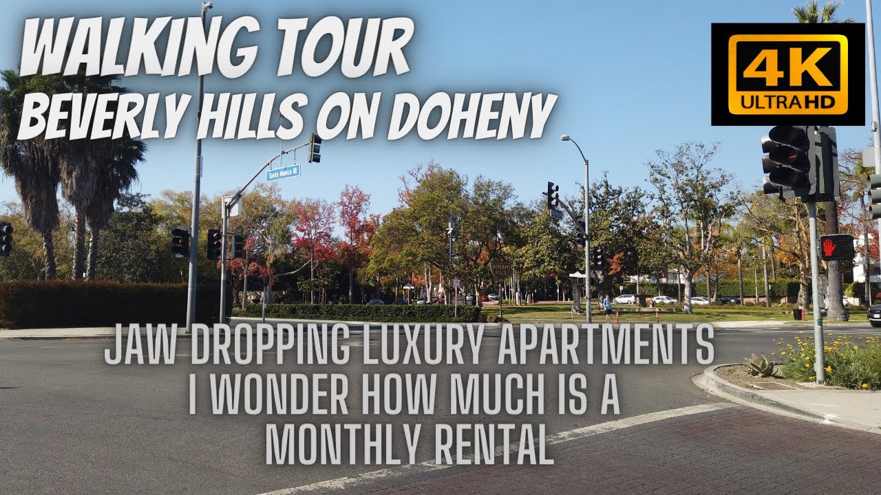 Walking tour of Doheny Drive at Beverly Hills.