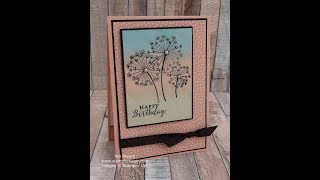 Emboss Resist Sponged Background Using Dandelion Wishes From Stampin' Up!