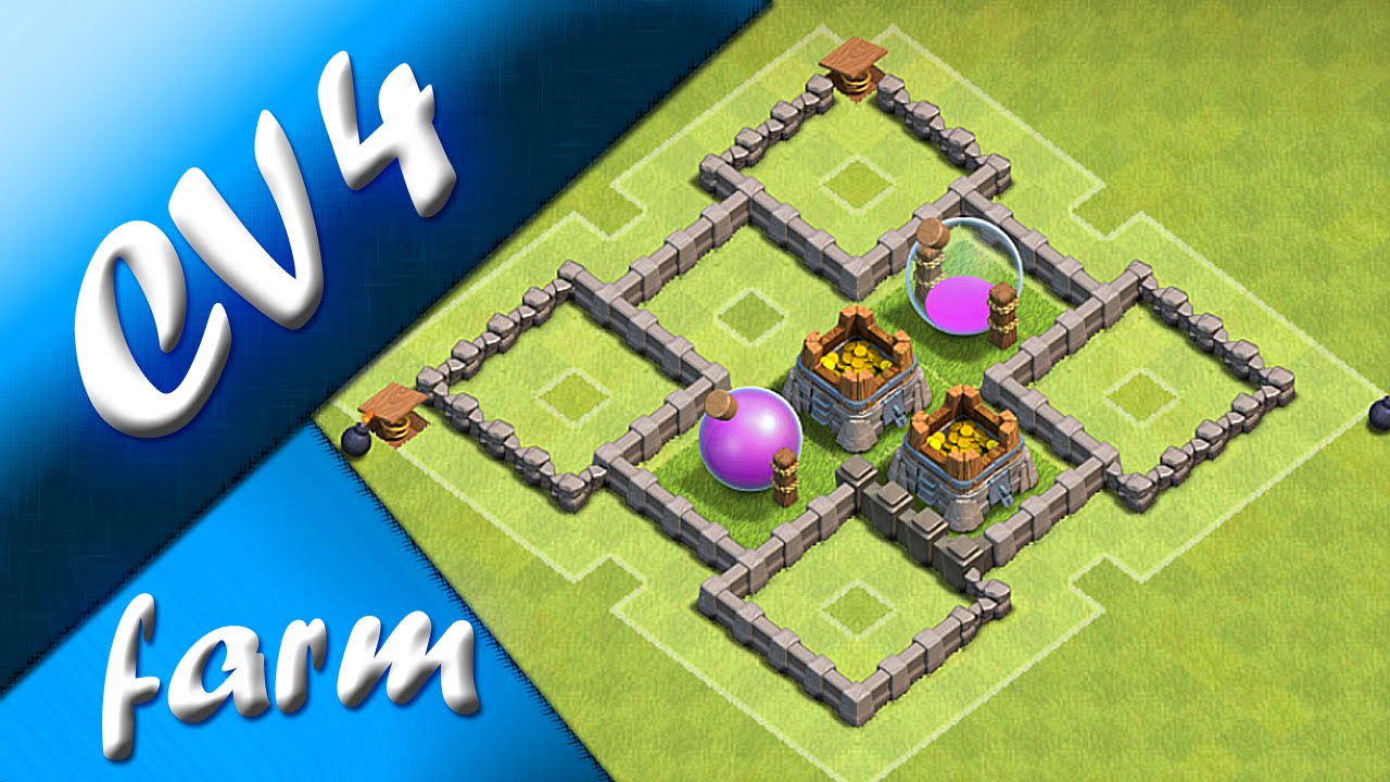 Cv4 Layout De Farm Th4 Farming Base Clash Of Clans Youtube