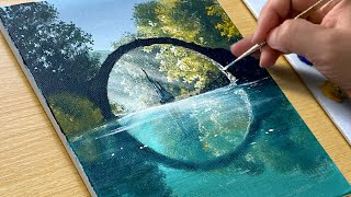 How to Paint a Beautiful Lake / Acrylic Painting for Beginners