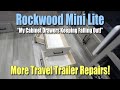 FLYING Rockwood Mini Lite Travel Trailer Cabinet Drawers! MORE WORK/REPAIRS FOR THIS OLD DUDE! #rvs