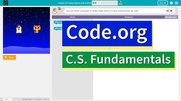 Chase Game with Events Lesson 16.3 Course C Code.org Tutorial with Answers