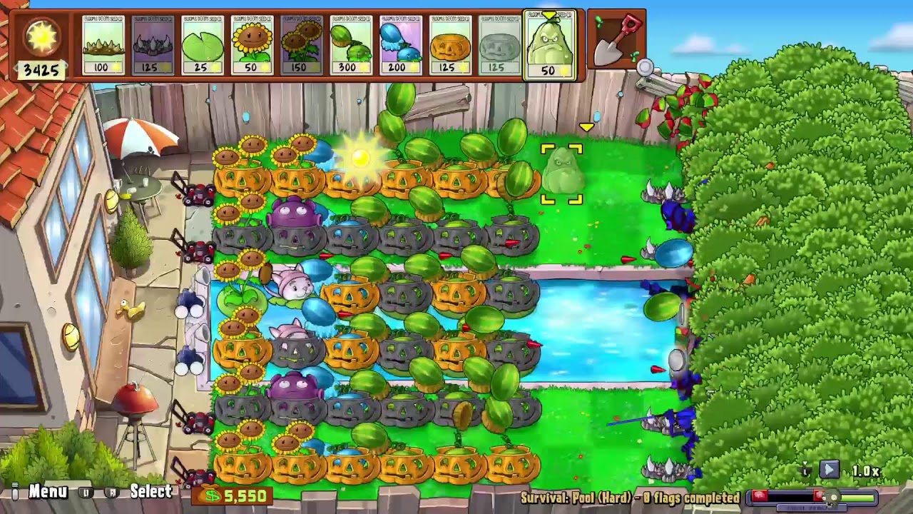 Plants vs. Zombies: Replanted Survival: Pool (Hard)