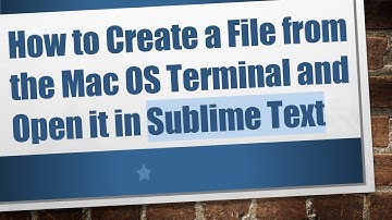 How to Create a File from the Mac OS Terminal and Open it in Sublime Text