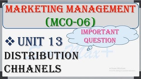 MCO-6 II Unit-13 II Distribution Channels II @Score_Max