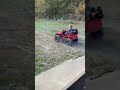 kids car drives on grass and dirt
