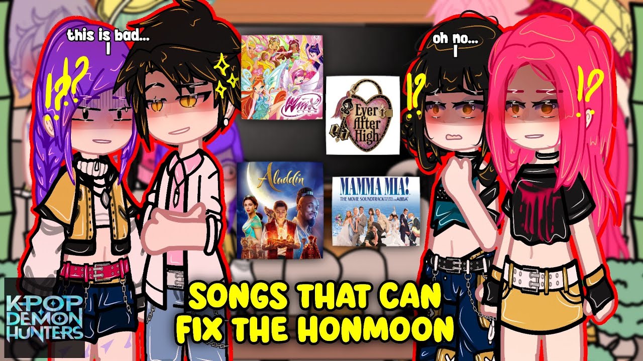 (🇺🇲) Kpop Demon Hunters React To Songs That Can Fix The Honmoon! | Ft. Saja Boys |  2x Speed | GACHA