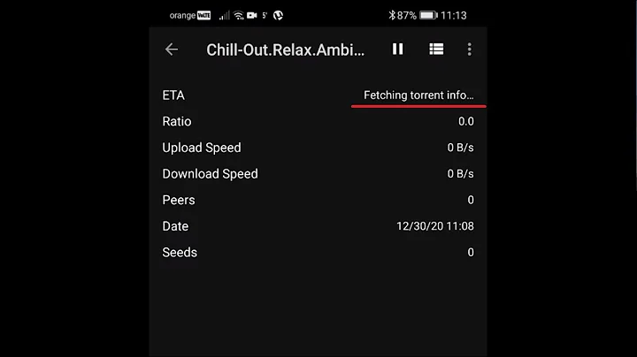 How to fix uTorrent Android app stuck at Fetching torrent info...