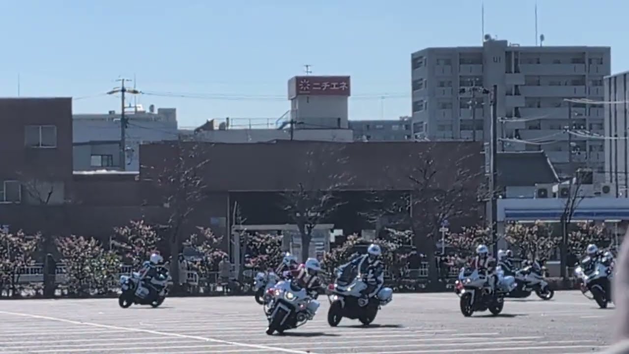 令和8年愛知県警察 年頭視閲式。白バイ走行訓練①