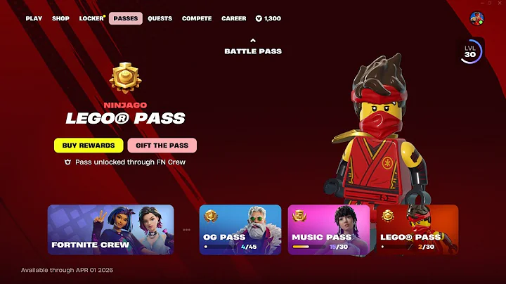 Fortnite Ninjago Battle Pass Rewards