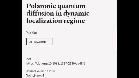 Polaronic quantum diffusion in dynamic localization regime | RTCL.TV