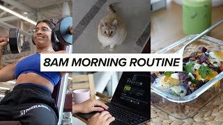 8AM Realistic & Productive Morning Routine | Self Care & Gym Edition