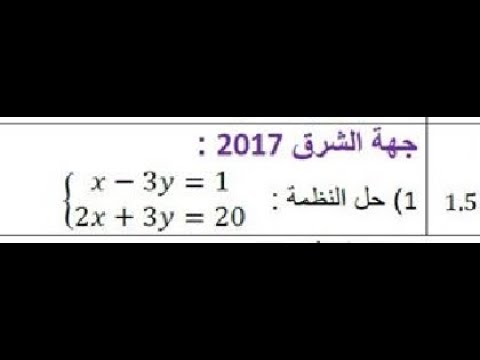 النظمات تصحيح تمرين مختار من الامتحان الجهوي لجهة الشرق 2017 دروس الرياضيات للسنة الثالثة اعدادي