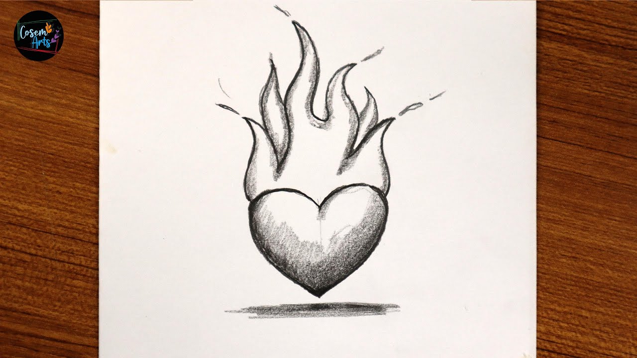 Valentine drawings || How to draw Heart Step by step Easy - YouTube